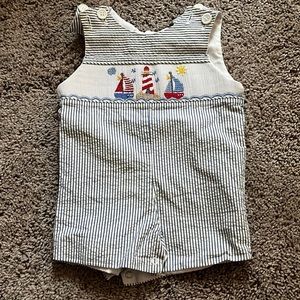 Little threads lighthouse blue seersucker Jon Jon